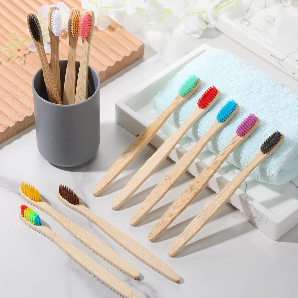 Durable bamboo handle with soft nylon bristles