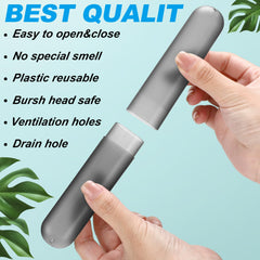 Travel toothbrush case opened to fit standard toothbrush