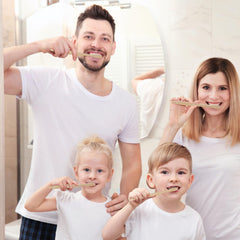 7.5 inch travel-friendly bamboo toothbrush with ergonomic grip