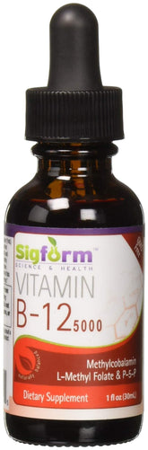 Front label of Sigform Vitamin B12 5000 Sublingual bottle