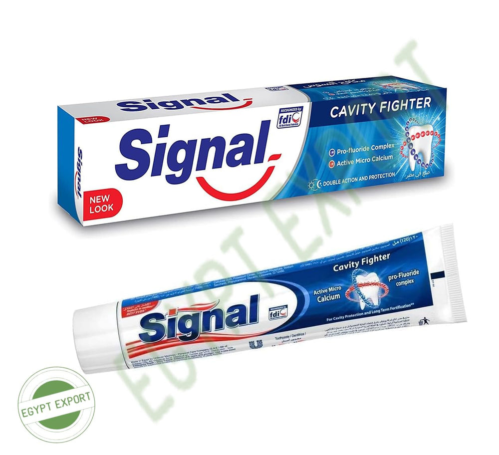 Signal Cavity Fighter toothpaste packaging close-up