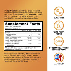 Graphic highlighting Vitamin C 1000mg with Zinc for immune support