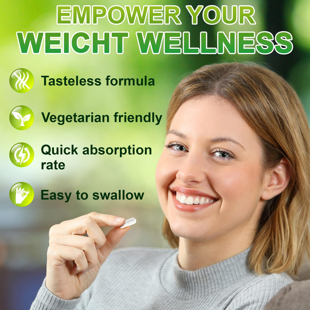 Capsules and bottle indicating gluten-free and dairy-free formula