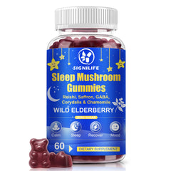 Front view of SIGNILIFE Sleep Mushroom Gummies bottle