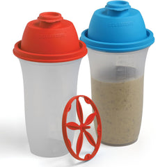SIGNORA WARE shaker bottle with red lid for on-the-go shakes and smoothies.