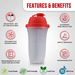 SIGNORA WARE two-pack shaker bottles, convenient value for daily shakes and dressings.