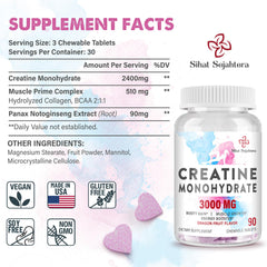 Sihat Sejahtera dragon fruit flavored creatine chews - back view