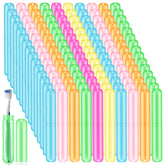 SIKEMAY 150-pack travel toothbrush holders set in assorted colors