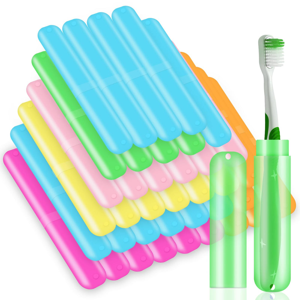 Assorted color SIKEMAY 50-piece toothbrush holder bulk pack