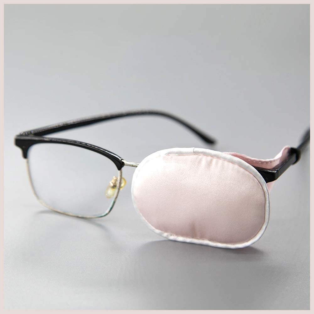 Two silk eye patches for glasses – back view