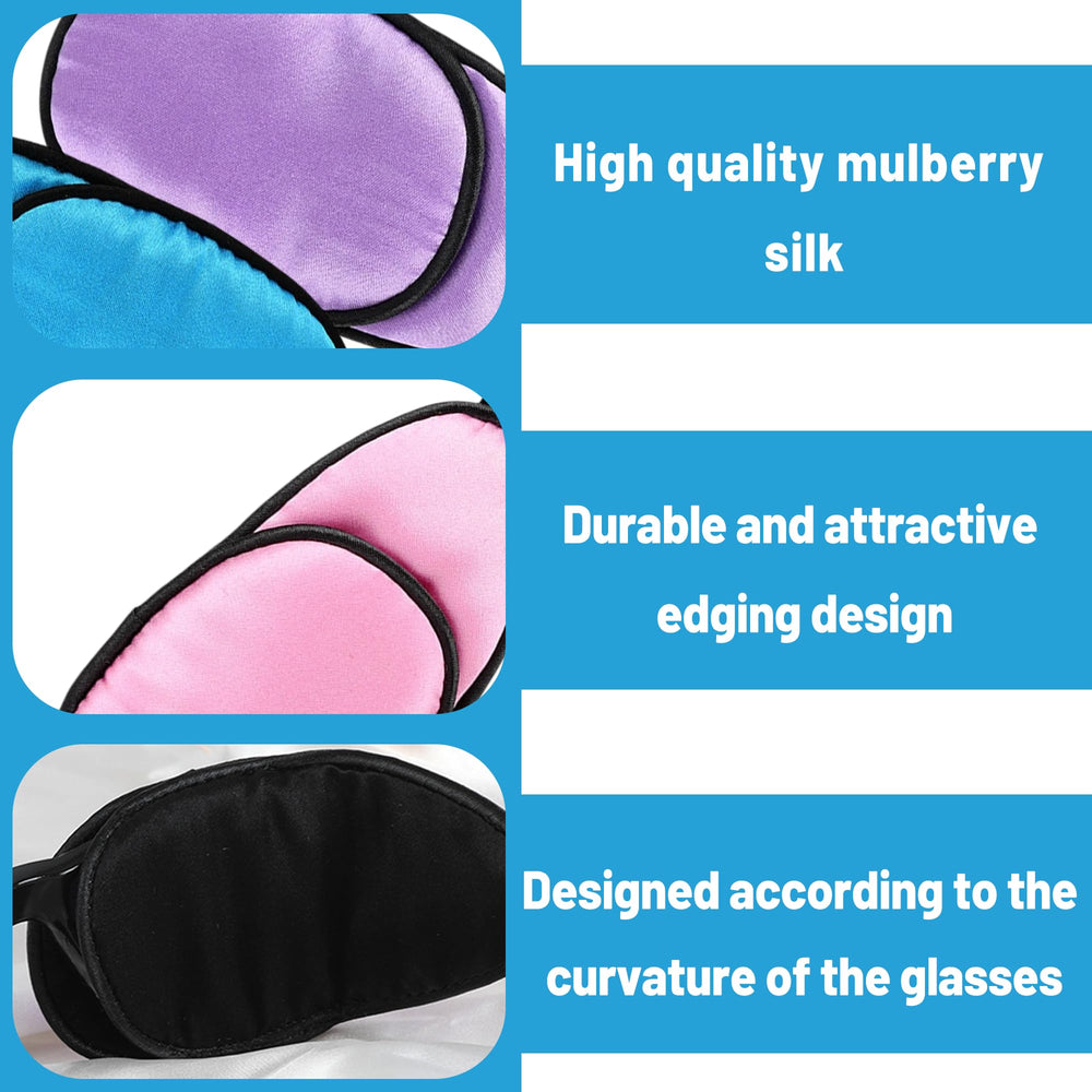 Soft silk eye patch for adults with glasses, six colors