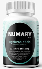 Bottle of SILKMYST 850mg Hyaluronic Acid with collagen, turmeric, MSM and Vitamin C (60 tablets)