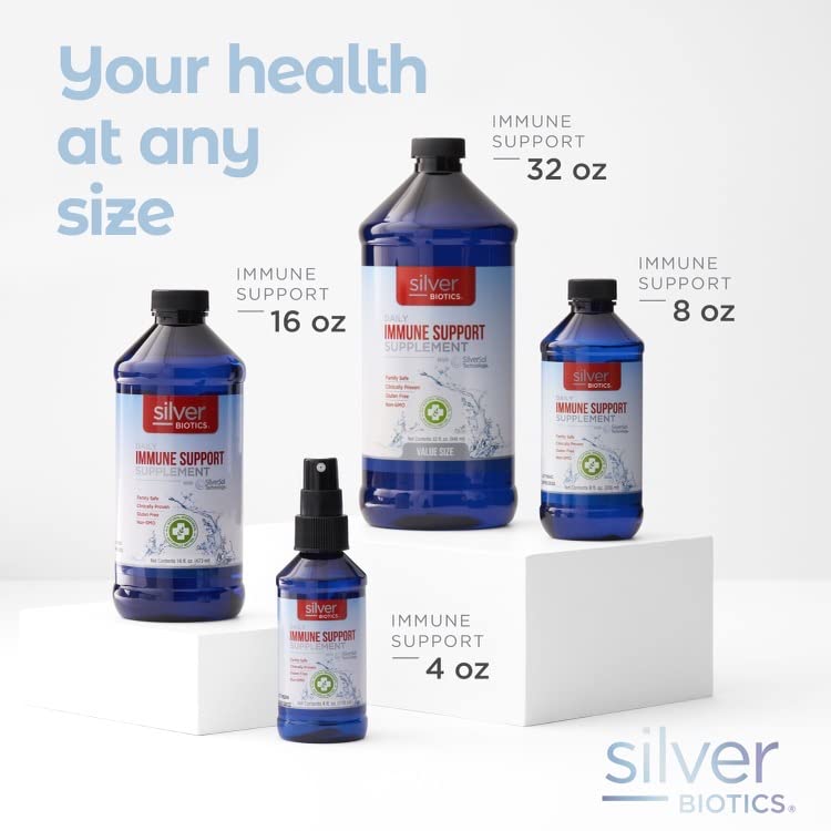 Assortment of Silver Biotics bottles in multiple sizes