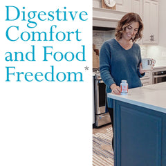 Graphic illustrating digestive comfort and improved digestion