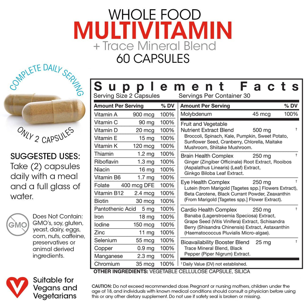 Close-up of capsules showing natural trace mineral formula