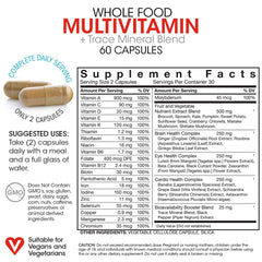 Close-up of capsules showing natural trace mineral formula