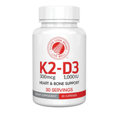 Two-bottle pack of Silver Fern K2-D3 MK-7 + Vitamin D3 - 60 capsules