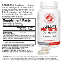 Close-up of probiotic bottle label