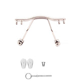 Silver metal replacement nose bridge for rimless glasses