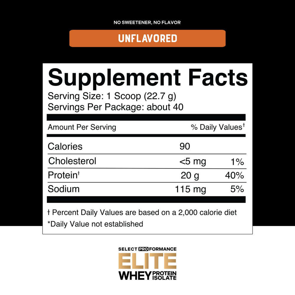 Silver Star Nutrition Select Proformance Elite Whey Isolate powder jar ready-to-mix providing 20g protein per serving.
