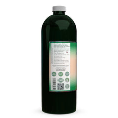 Ingredients close-up: colloidal silver and essential oils (cinnamon, peppermint, myrrh)