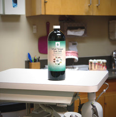 Product bottle being poured for a refreshing mouthwash experience