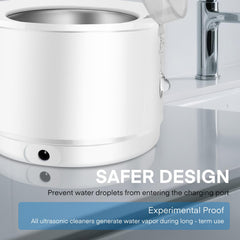 White Simfree Ultrasonic Cleaner in lifestyle shot