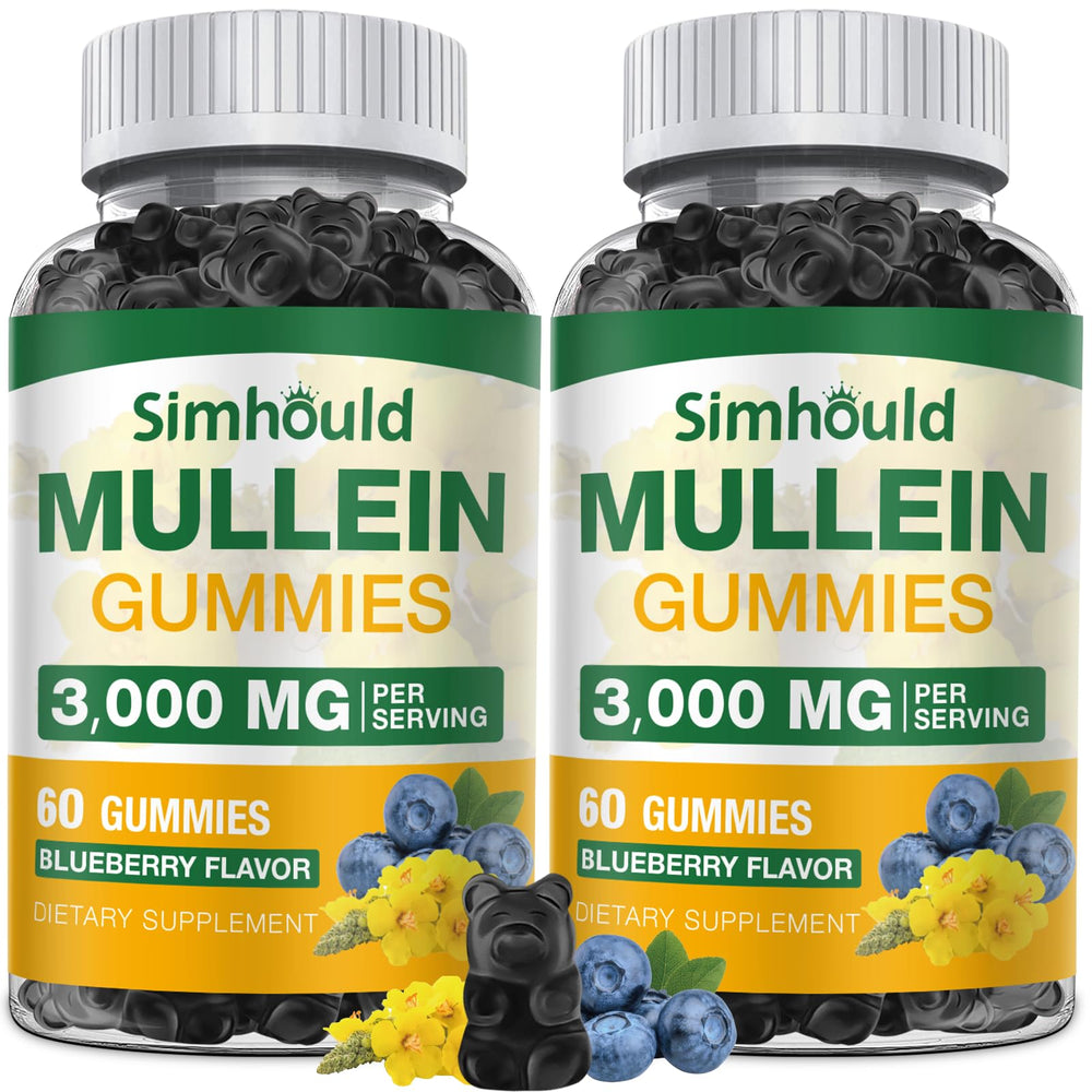 Front view of Simhould 2-pack Mullein Gummies 3000mg