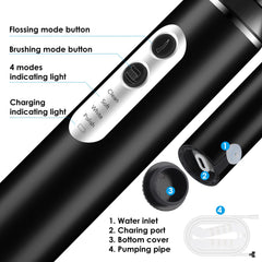 Seven replacement cleaning heads included for family use