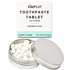 SIMPLUT chewable fluoride toothpaste tablets 60-pack travel size