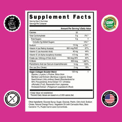 Nutritional facts panel for Simply Collagen Gummies