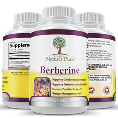 Graphic illustration of berberine, chromium, and cinnamon ingredients