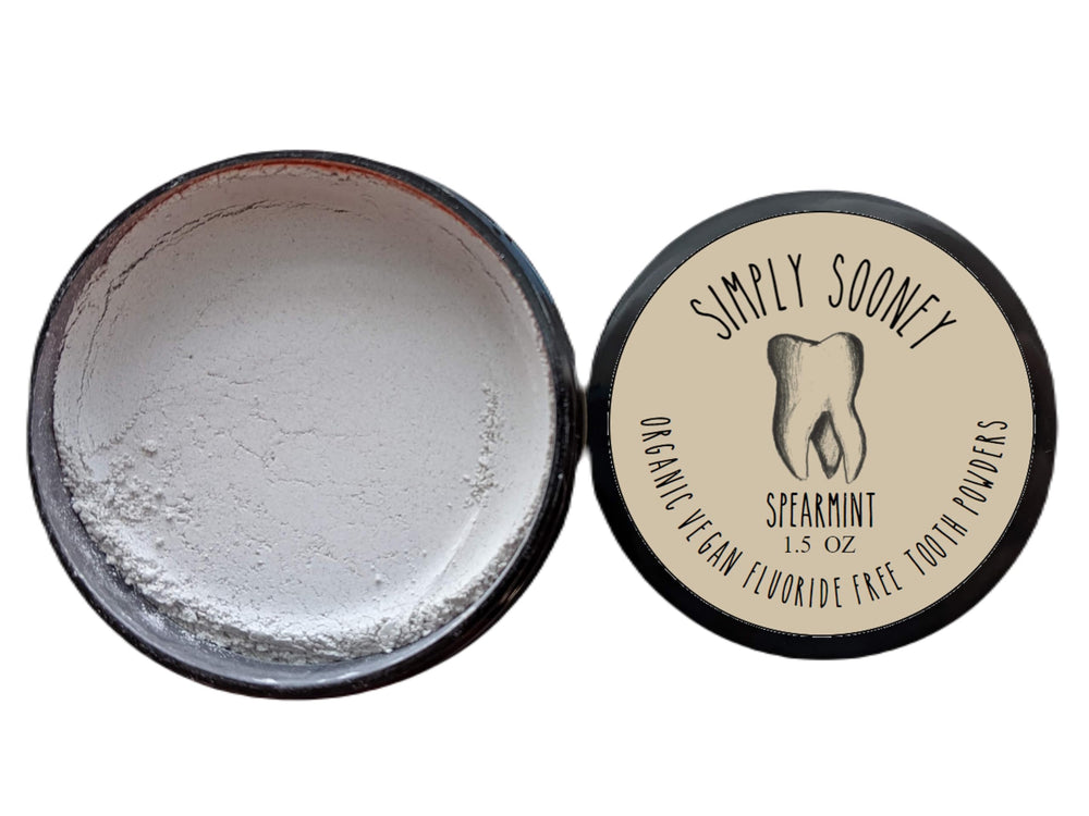 Simply Sooney Remineralizing Vegan Tooth Powder Spearmint 1.5oz Jar