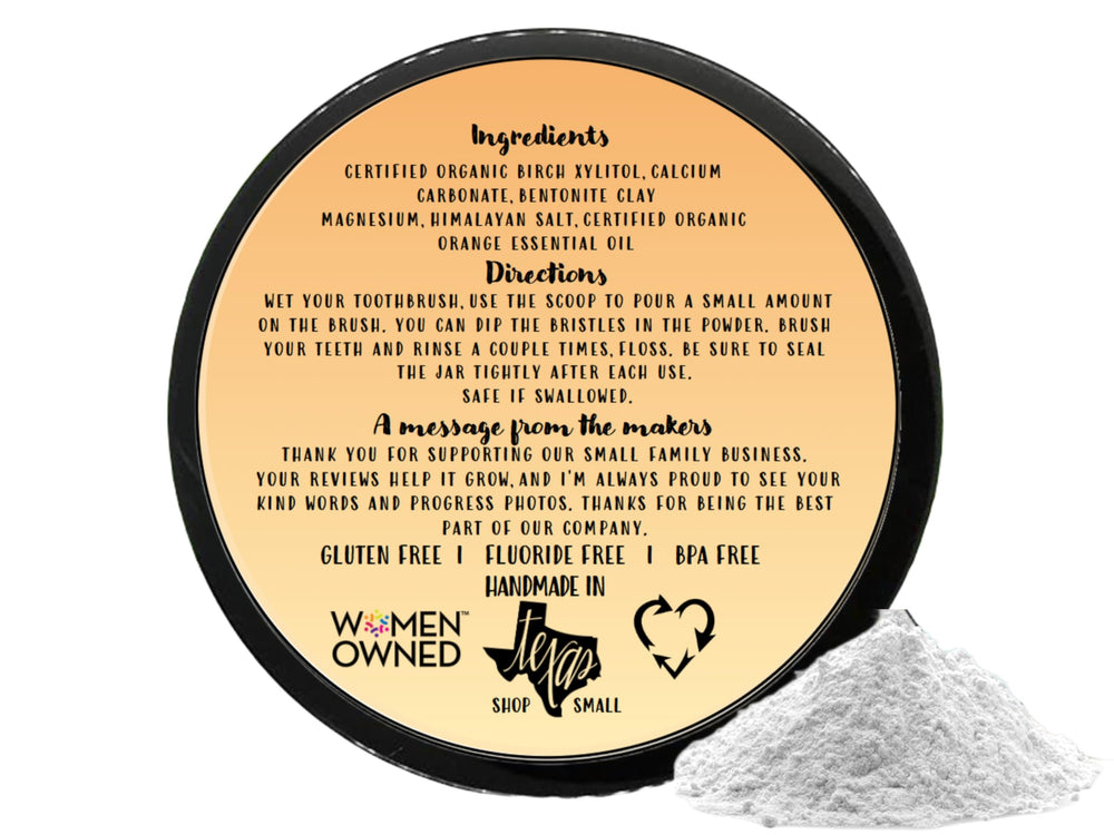 Ingredients: xylitol, calcium, bentonite clay