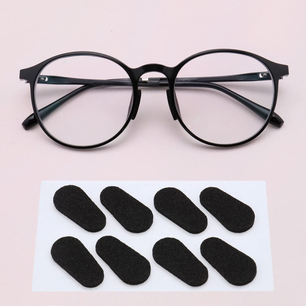Anti-slip nose pads on glasses frame (black, EVA sponge)