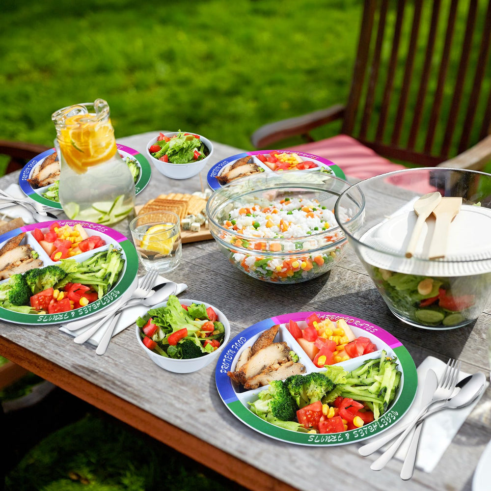 Packaging image showing 2 plates, 2 bowls, and 2 sets of cutlery