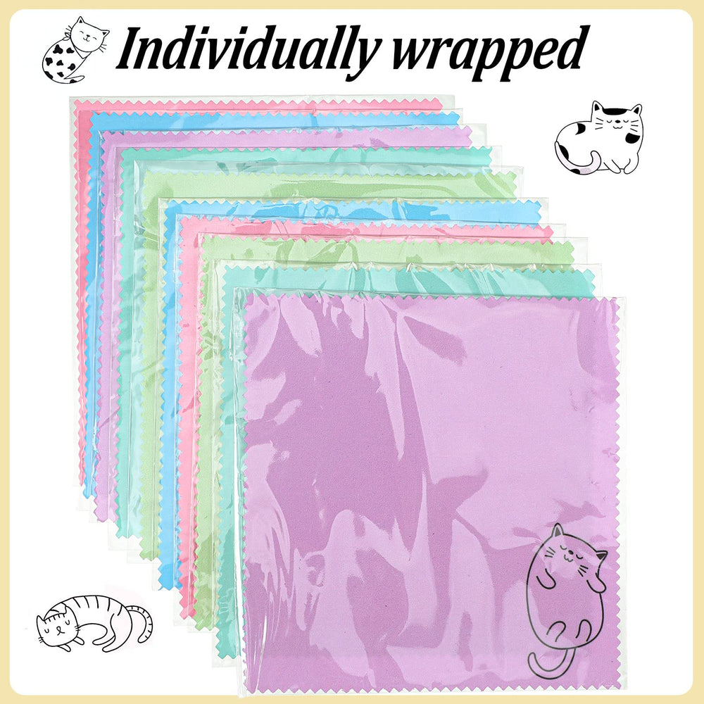Microfiber eyeglass cleaning cloths 6x6 inches - multiple styles