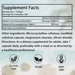 Front view of SIRDIKA Vitamin D3 K2 bottle