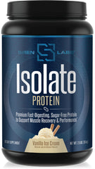 SIRENLABS Isolate Vanilla Ice Cream protein bag shows lean muscle support