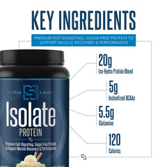 SIRENLABS Isolate Vanilla scoop with measuring spoon for easy daily protein