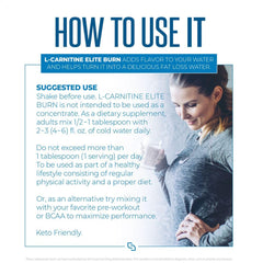 SIRENLABS L-Carnitine Elite Burn glass with supplement bottle indicating stimulant-free formula.