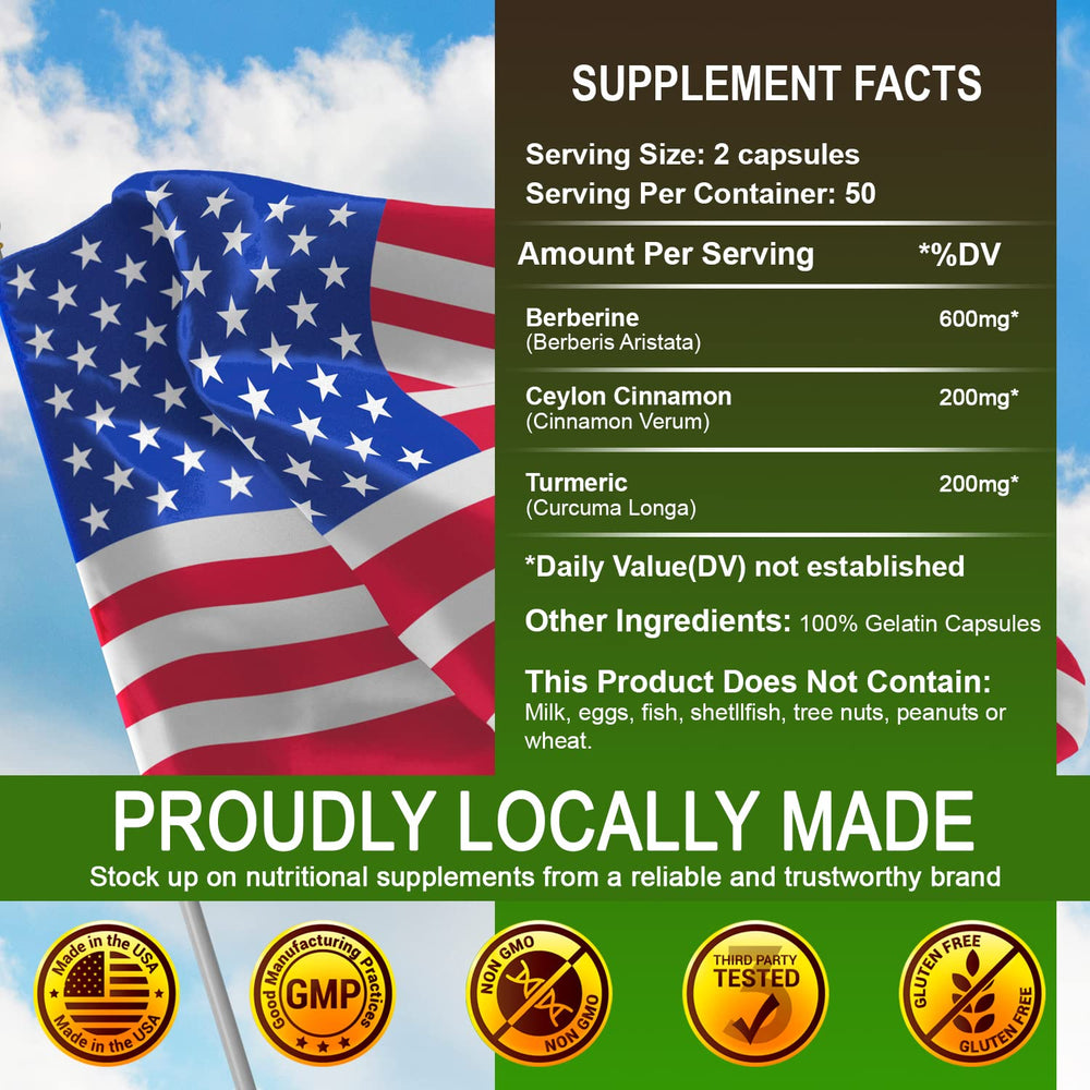 Non-GMO label on SIRUNES Berberine100 packaging