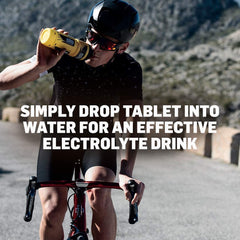 SIS Hydro lemon bottle with tablets ready to dissolve during workouts