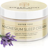 Sister Yoni Magnesium Cream for Sleep bottle with lavender label