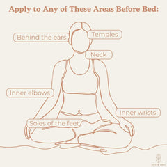 Lavender flowers and essential oil imagery for calming night routine