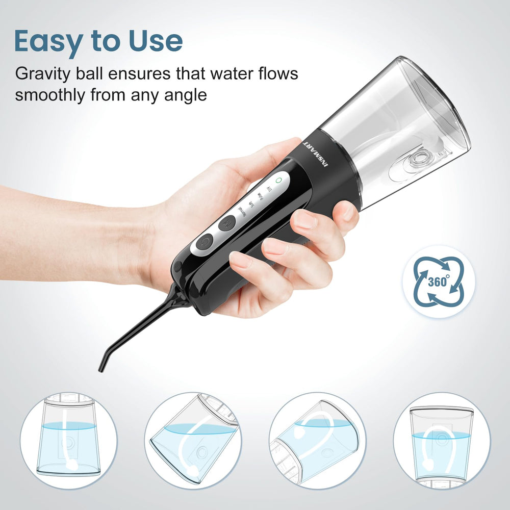 Six interchangeable jet tips included with the flosser