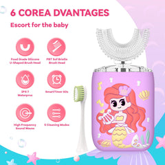 Six brush heads included for full mouth cleaning