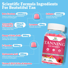 60-day supply: 120-count bottle of strawberry tanning gummies
