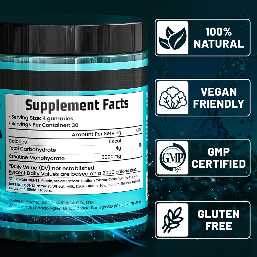 Bottle of Siyyim Creatine Monohydrate Gummies ready for use