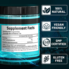 Bottle of Siyyim Creatine Monohydrate Gummies ready for use